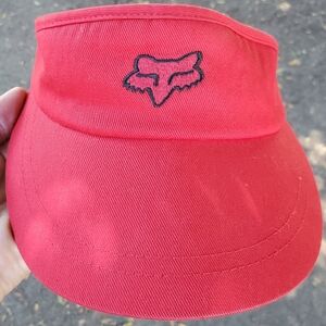 Fox Racing Women's Visor. Red with Black Script. GPWC. Adjustable. Y2K